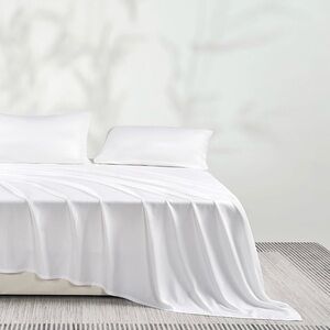 Sheet Set, Luxury Rayon Derived from Bamboo, Cooling Bed Sheet Set  King White